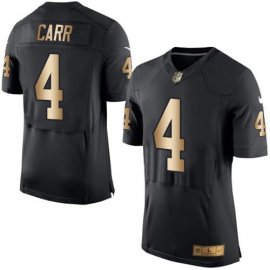 Nike Las Vegas Raiders #4 Derek Carr Black Team Color Mens Stitched NFL New Elite Gold Jersey