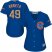 Chicago Cubs #49 Jake Arrieta Blue 2017 Gold Program Cool Base Womens Stitched MLB Jersey