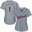 Detroit Tigers #1 Jose Iglesias Grey Road Womens Stitched MLB Jersey