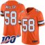 Nike Denver Broncos #58 Von Miller Orange Mens Stitched NFL Limited Rush 100th Season Jersey