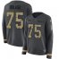 Nike Los Angeles Chargers #75 Bryan Bulaga Anthracite Salute to Service Womens Stitched NFL Limited Therma Long Sleeve Jersey