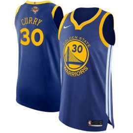 Nike Golden State Warriors #30 Stephen Curry Blue 2022 NBA Finals Authentic Icon Edition Jersey Mens