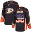 Adidas Anaheim Ducks #36 John Gibson Black Home Authentic USA Flag Stitched NHL Jersey