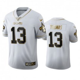 New Orleans New Orleans Saints #13 Michael Thomas Mens Nike White Golden Edition Vapor Limited NFL 100 Jersey