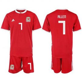 Wales #7 Allen Red Home Soccer Club Jersey