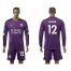 Leicester City #12 Hamer Purple Goalkeeper Long Sleeves Soccer Club Jersey