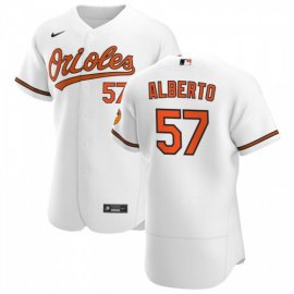 Baltimore Orioles #57 Hanser Alberto Mens Nike White Home 2020 Authentic Player MLB Jersey