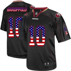 Nike San Francisco 49ers #10 Jimmy Garoppolo Black Mens Stitched NFL Elite USA Flag Fashion Jersey