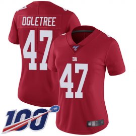 Nike New York Giants #47 Alec Ogletree Red Alternate Womens Stitched NFL 100th Season Vapor Limited Jersey