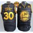 Warriors #30 Stephen Curry Black Grey Groove The Finals Patch Stitched NBA Jersey