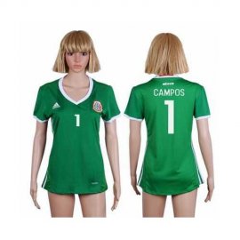 Womens Mexico #1 Campos Home Soccer Country Jersey