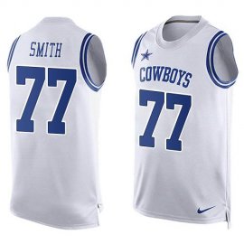 Nike Dallas Cowboys #77 Tyron Smith White Mens Stitched NFL Limited Tank Top Jersey