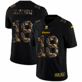 Minnesota Minnesota Vikings #18 Justin Jefferson Mens Black Nike Flocked Lightning Vapor Limited NFL Jersey