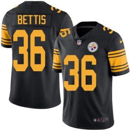 Nike Pittsburgh Steelers #36 Jerome Bettis Black Mens Stitched NFL Limited Rush Jersey