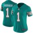 Nike Miami Dolphins #1 Tua Tagovailoa Aqua Green Alternate Womens Stitched NFL Vapor Untouchable Limited Jersey