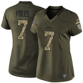 Nike Jacksonville Jaguars #7 Nick Foles Green Womens Stitched NFL Limited 2015 Salute to Service Jersey