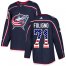 Adidas Columbus Blue Jackets #71 Nick Foligno Navy Blue Home Authentic USA Flag Stitched NHL Jersey