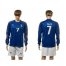 Italy #7 Zaza Blue Home Long Sleeves Soccer Country Jersey