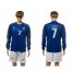 Italy #7 Zaza Blue Home Long Sleeves Soccer Country Jersey