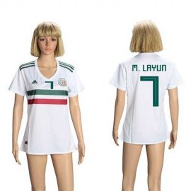 Womens Mexico #7 M.Layun Away Soccer Country Jersey