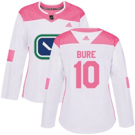 Adidas Vancouver Canucks #10 Pavel Bure White/Pink Authentic Fashion Womens Stitched NHL Jersey