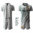 Barcelona Blank Grey Goalkeeper Kid Soccer Club Jersey