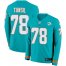 Nike Miami Dolphins #78 Laremy Tunsil Aqua Green Team Color Mens Stitched NFL Limited Therma Long Sleeve Jersey