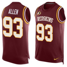 Nike Washington Football Team #93 Jonathan Allen Burgundy Red Team Color Mens Stitched NFL Limited Tank Top Jersey