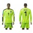 Italy #1 Buffon Shiny Green Long Sleeves Goalkeeper Soccer Country Jersey