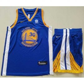 Nike Golden State Warriors #30 Stephen Curry Blue A Set NBA Swingman Icon Edition Jersey