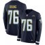 Nike Los Angeles Chargers #76 Russell Okung Navy Blue Team Color Mens Stitched NFL Limited Therma Long Sleeve Jersey