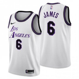 Nike Los Angeles Lakers #6 LeBron James Mens 2022-23 City Edition NBA Jersey – Cherry Blossom White Mens