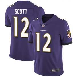 Nike Baltimore Ravens #12 Jaleel Scott Purple Team Color Mens Stitched NFL Vapor Untouchable Limited Jersey