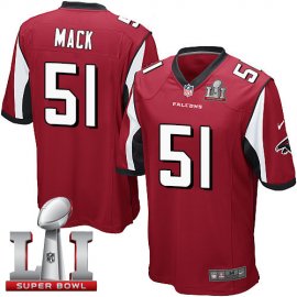 Nike Atlanta Falcons #51 Alex Mack Red Team Color Super Bowl LI 51 Youth Stitched NFL Elite Jersey