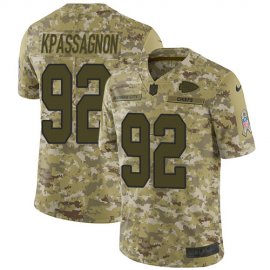 Nike Kansas City Chiefs #92 Tanoh Kpassagnon Camo Mens Stitched NFL Limited 2018 Salute To Service Jersey