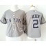 Toddler New York Yankees #2 Derek Jeter Grey Cool Base Stitched MLB Jersey