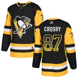 Adidas Pittsburgh Penguins #87 Sidney Crosby Black Home Authentic Drift Fashion Stitched NHL Jersey