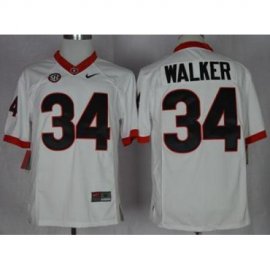 Georgia Bulldogs #34 Herschel Walker White Limited SEC Patch Stitched NCAA Jersey