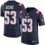 Nike New England Patriots #53 Josh Uche Navy Blue Mens Stitched NFL Limited Rush Jersey