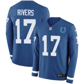 Nike Indianapolis Colts #17 Philip Rivers Royal Blue Team Color Mens Stitched NFL Limited Therma Long Sleeve Jersey