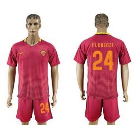 Roma #24 Florenzi Red Home Soccer Club Jersey