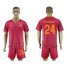 Roma #24 Florenzi Red Home Soccer Club Jersey