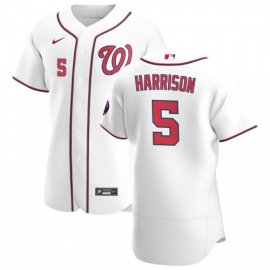Washington Nationals #5 Josh Harrison Mens Nike White Home 2020 Authentic Player MLB Jersey