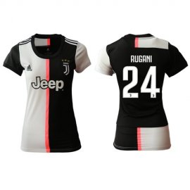 Womens Juventus #24 Rugani Home Soccer Club Jersey