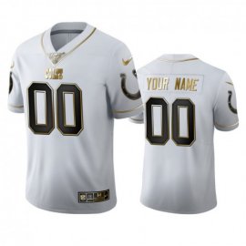 Indianapolis Colts Custom Mens Nike White Golden Edition Vapor Limited NFL 100 Jersey