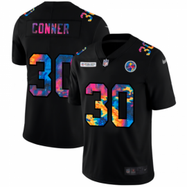 Pittsburgh Steelers #30 James Conner Mens Nike Multi-Color Black 2020 NFL Crucial Catch Vapor Untouchable Limited Jersey