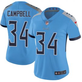 Nike Tennessee Titans #34 Earl Campbell Light Blue Alternate Womens Stitched NFL Vapor Untouchable Limited Jersey