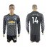 Manchester United #14 Lingard Black Long Sleeves Soccer Club Jersey