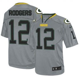 Nike Green Bay Packers #12 Aaron Rodgers Lights Out Grey Mens Stitched NFL Elite Jersey