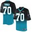 Nike Carolina Panthers #70 Trai Turner Black/Blue Mens Stitched NFL Elite Fadeaway Fashion Jersey